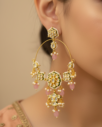 Sunehri Chaandbali - Pink