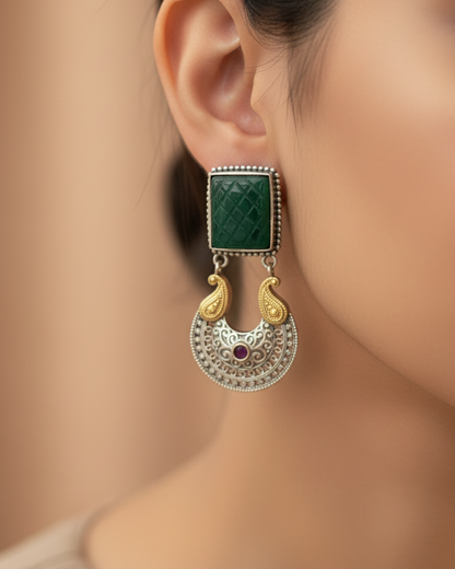 Padmavati Crescent Drops - Green