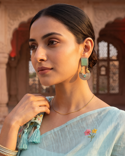 Padmavati Crescent Drops - Mint Green