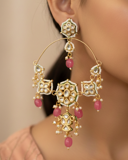 Sunehri Chaandbali - Dark Pink
