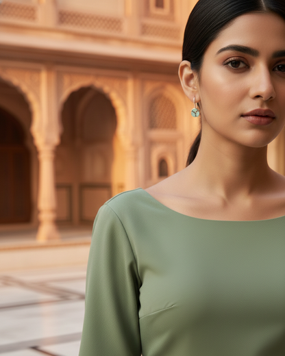 Triveni Rozana Drops - Mint Green