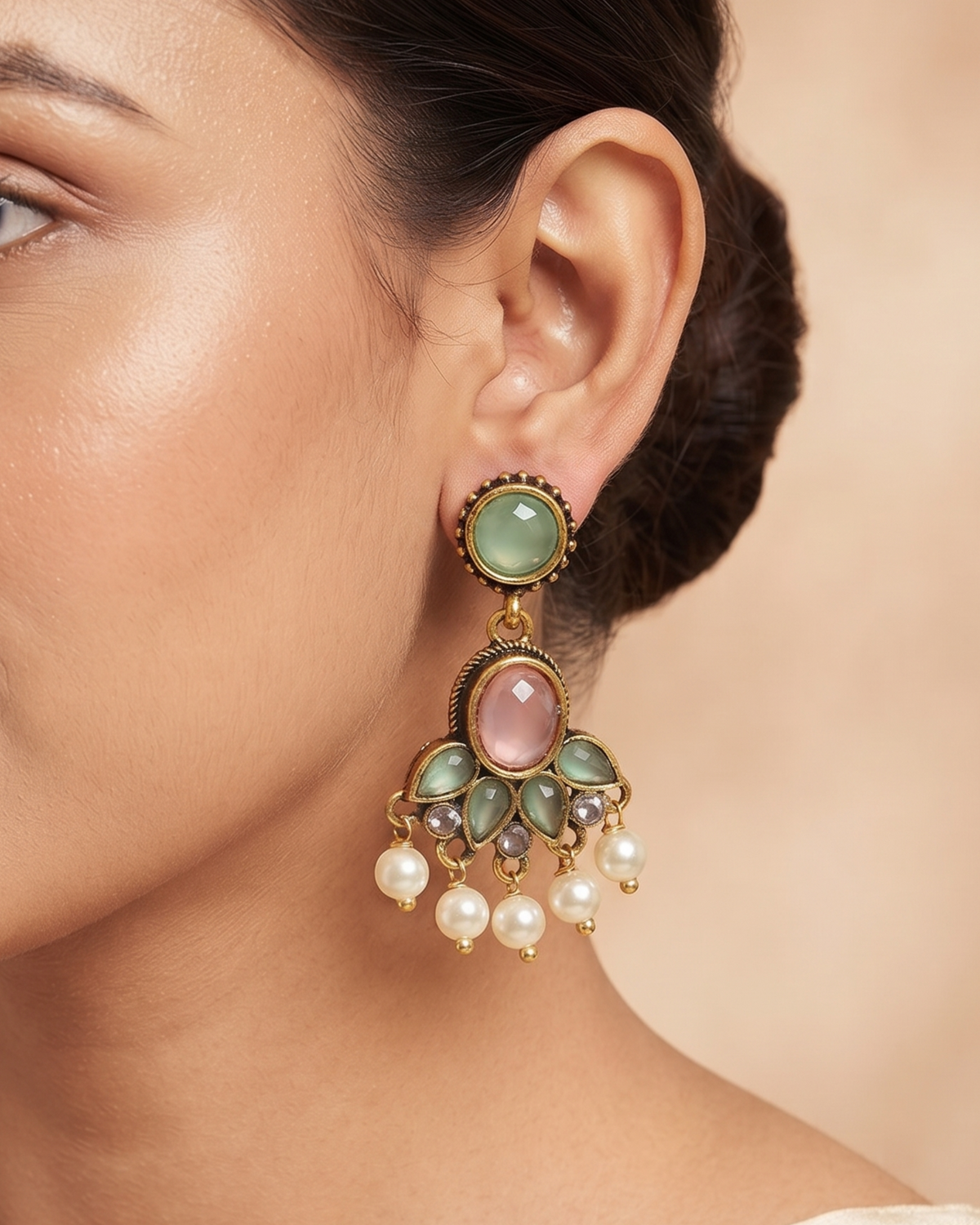 Kalika Drops -Pink Mint Green
