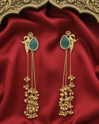 Chhanak Mor Dangler - Peacock Blue