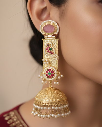 Gulistan Jhumka - Pink