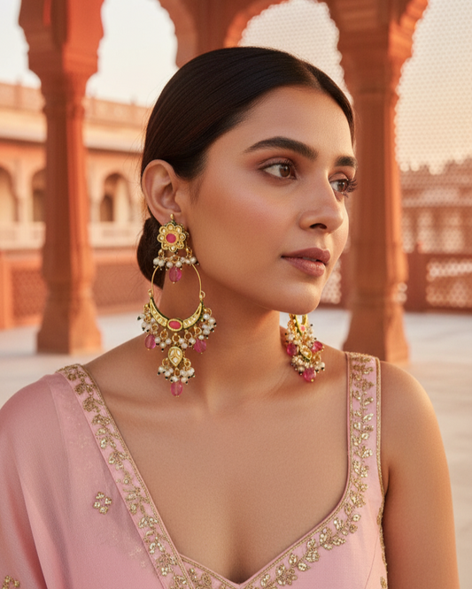 Noori Chaandbali - Dark Pink