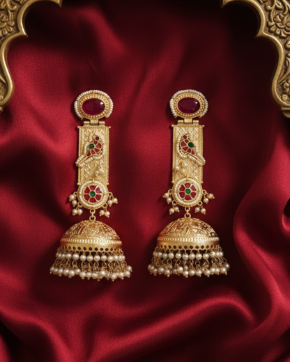 Gulistan Jhumka - Red