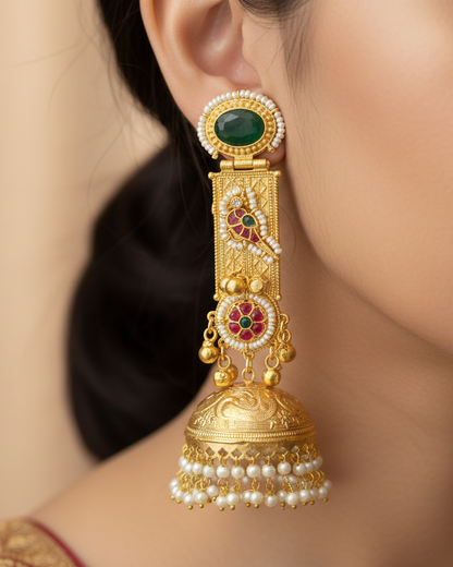 Gulistan Jhumka - Green