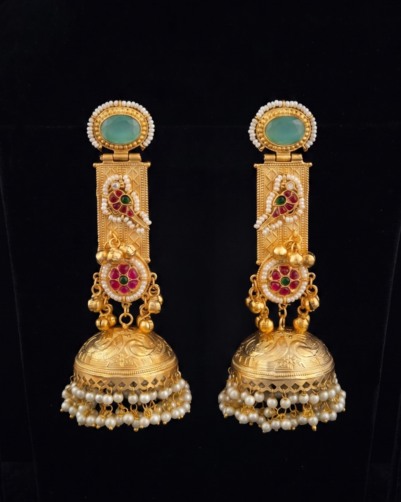 Gulistan Jhumka - Mint Green