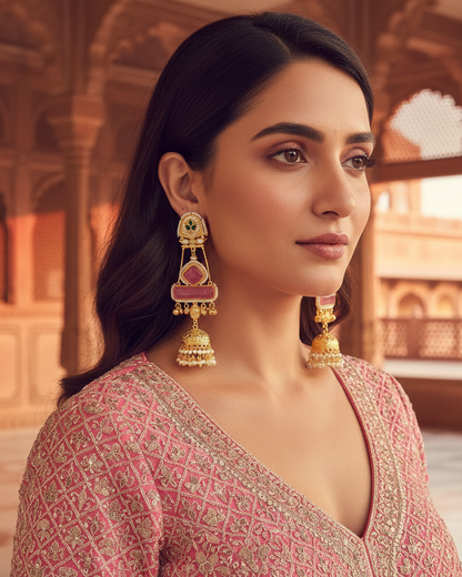 Gulnaar Jhumka - Pink