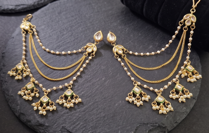 Pearl Kundan Kesh Chain