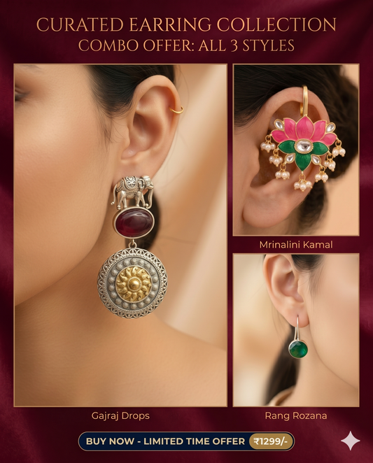 Combo Gaj Kamal Rang Earrings
