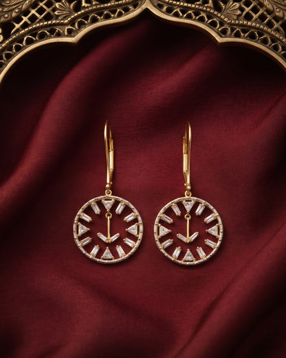 Celestial Dial Gold - American diamond earrings