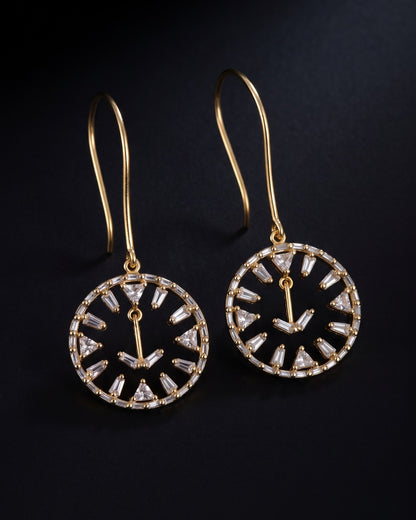 Celestial Dial Gold - American diamond earrings