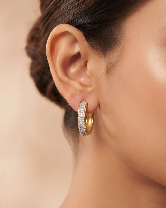Diamond Wisteria Gold - American diamond earrings
