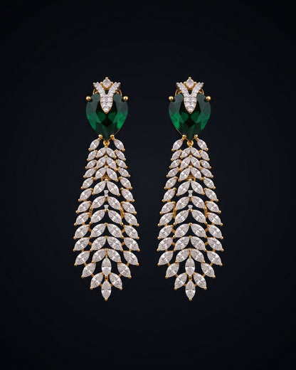 Emerald Canopy Gold - American diamond earrings