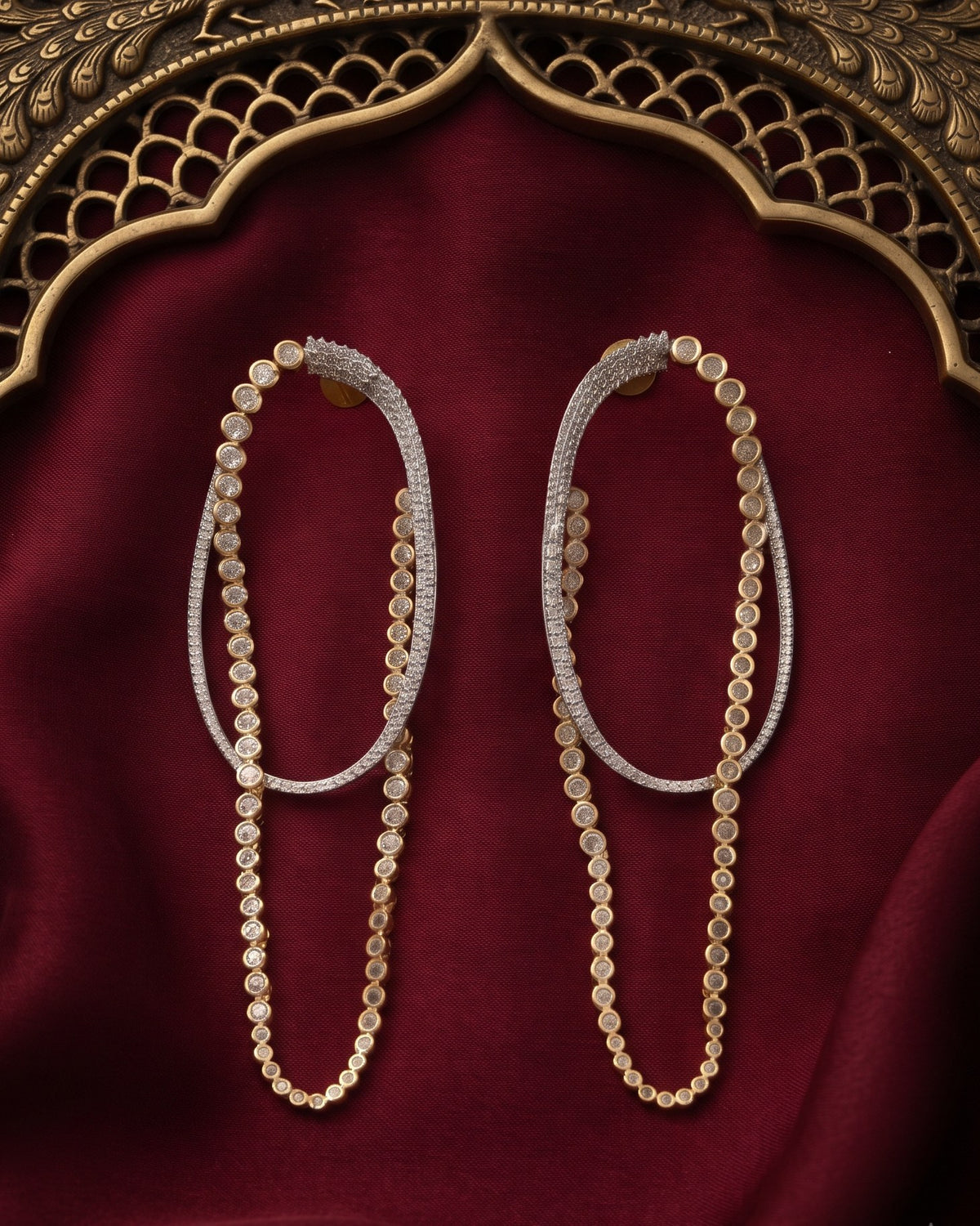Eternal Loop Gold - American diamond earrings