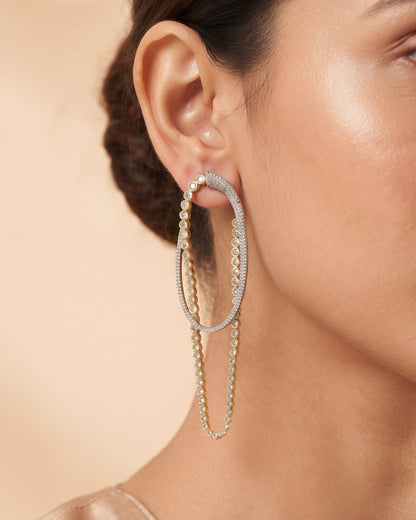 Eternal Loop Gold - American diamond earrings