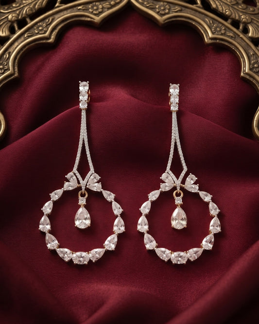 Garland Diamond Gold - American diamond earrings