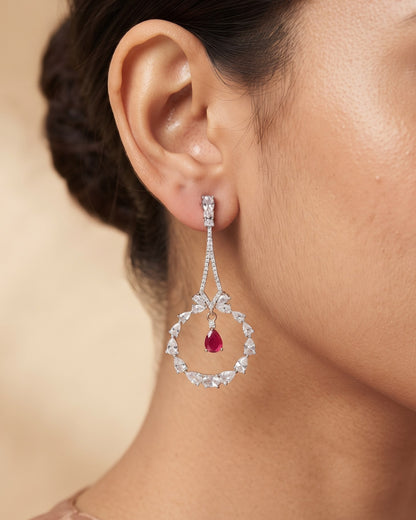 Garland Ruby Gold - American diamond earrings
