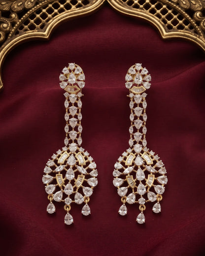 Marquise Tapestry Gold - American diamond earrings