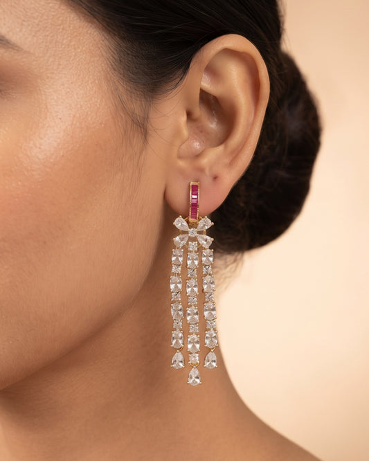 Ruby Tresses Gold - American diamond earrings