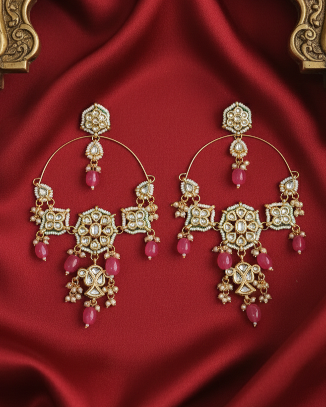 Sunehri Chaandbali - Dark Pink